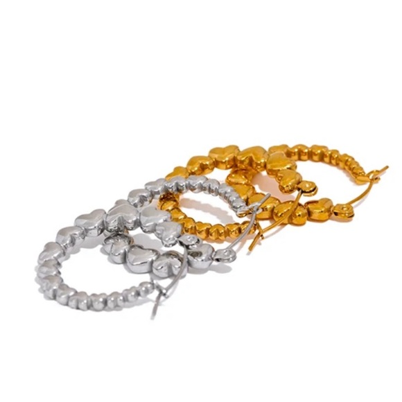 ✨New SweetHeart Earrings 18K Gold plated & Silver - Picture 4 of 4